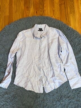 J.Crew Lilac Relaxed-fit Baird McNutt Irish Linen Shirt Size 10